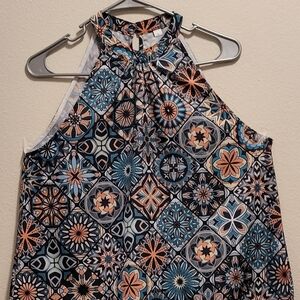 Geometric Patterned Halter Top